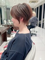 アース 栄店(HAIR&MAKE EARTH) earthショートレイヤーボブミルクティー丸みショートボブ