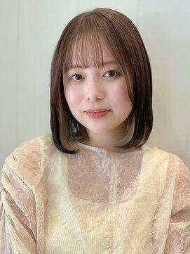 ステアケース 武蔵小杉店(stair:case) ミルクティーベージュ大人かわいい内巻きボブベージュインナー