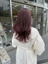 コワファースト 大分(COIFF1RST) ピンクパープルカラーのセミロングヘア