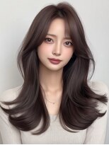 モモ(momo)&nbsp;顔周りレイヤーロング小顔ミルクティー_m0002