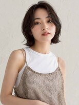 ミロアヴィタ 平尾(miroa vita)&nbsp;ダークブラウン 髪質改善 顔周りカット 外ハネボブ 20代