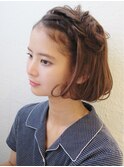 簡単編み込みアレンジ☆大人かわいいワンレンボブ【表参道】