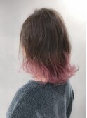 ピンク裾カラー☆