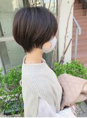 丸みショート×暗いけど透ける地毛風カラー