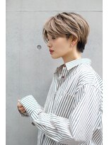 レンジシ オモテサンドウ(RENJISHI omotesando) メンズライク ハイトーンカラー グレージュカラー 前髪パーマ