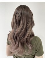 イト(ito.)&nbsp;パールピンクバレイヤージュ_こなれミディ_ホワイトグレージュ