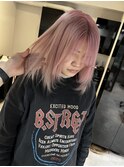 ペールピンク×毛先グレー