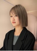 #ぱつっとボブ#切りっぱなし#ハイトーン/岸本 理希