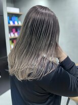 ホワイトグレージュ細めハイライトくすみベージュマロンベージュ