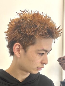 スパイキーショート/藤沢メンズ/ハイトーンカラー