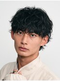 原宿波巻きパーマメンズシャドウパーマ刈り上げウルフカット