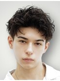 黒髪×スパイキーショート×ナチュラルパーマ【表参道/パーマ】