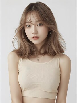 アジールヘア 所沢プロペ通り店(agir hair) 20代30代◎透明感ミルクティーベージュ×韓国風