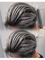 ステラ(STELLA) メンズ/バレイヤージュ/センターパート/ブリーチ&ダブルカラー