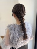 ヘアアレンジ/ヘアセット/お呼ばれヘア/編みおろし／ゆるふわ