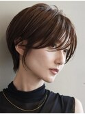 表参道白髪ぼかしハイライトミディアムボブショートボブ40代50代
