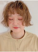 『December』ミルクティーベージュ×パーマボブ