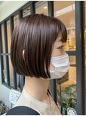 大人かわいいフラットボブ