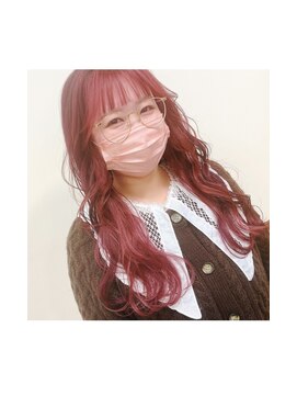 ヘアメイク ポルテ(HAIR MAKE PORTE) ピンク×カシスレッド