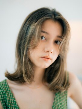 アグ ヘアー ジュジュ 北千住店(Agu hair juju) 《Agu hair》ハイライトベージュカラー 鎖骨ミディアム3