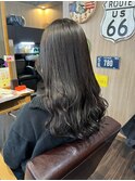 ダークブルーシルバーカラーロングスタイル