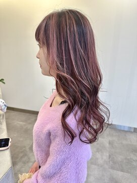 フェーディン(fa/din) ピンクベージュハイライトカラー