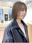 ブリーチありカラー 切りっぱなしボブ 顔まわりカット rena