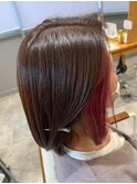 20代30代40代のうる艶インナーカラー 髪質改善イヤリングカラー