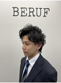 清潔感のある爽やかなアップバング×スパイラルパーマ！！