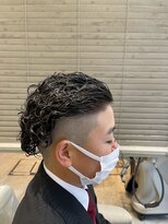 イメージア 町田店(IMAGE A)&nbsp;高めツーブロックのオールバックパーマ＠20代30代40代50代