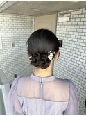 シニヨン アップスタイル 参列ヘア お呼ばれヘア 和装ヘア