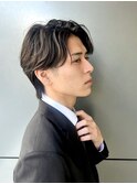 メンズパーマショートビジネスヘア面長絶壁丸顔K20250728R