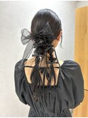 ツイン編み下ろしヘア