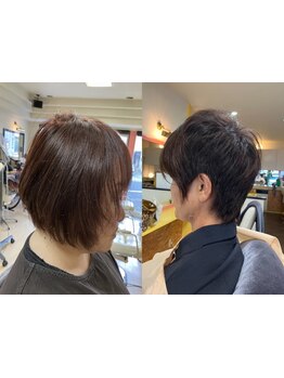再現性の高いドライカット技術で、扱いやすいスタイルをご提案♪艶感のある理想のショートデザインへ。