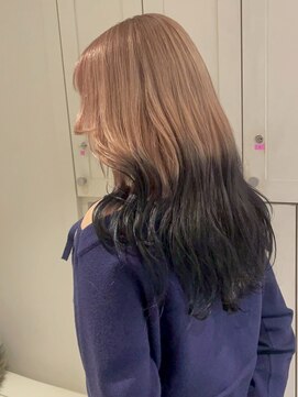 ベレーザ 渋谷(BELEZA) 17247黒髪ルーツカラーハイレイヤーウルフアンブレラカラー