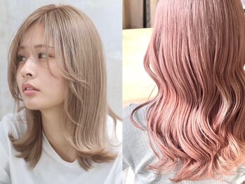 エフィールリアモ(afeel riamo)の写真/【ハイトーン×透明感】ダメージレスに拘り抜いた上品な髪色へ◇ブリーチなしダブルカラーもお任せ♪