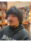 【メンズパーマ】プードルパーマ×グリース仕上げ