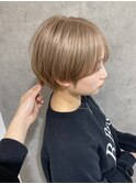 前髪あり耳掛け丸みボブコンパクトショート20代30代40代50代