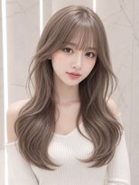 ランテルディ 渋谷(LANTERDIT)&nbsp;アッシュグレー薄め前髪くびれ巻きおくれ毛カットブリーチなし☆