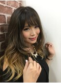 巻き髪グラデ feat. モードネイビー