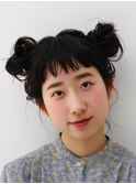 ふんわりツインお団子アレンジ