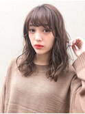 ココアブラウン 透明感カラー ゆるふわウェーブ