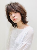 エムスラッシュ アヴェダ 自由が丘(M.SLASH AVEDA)&nbsp;自由が丘/ナチュラルウルフ/くびれミディ/ココアブラウン/小顔