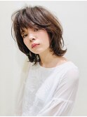 自由が丘/ナチュラルウルフ/くびれミディ/ココアブラウン/小顔