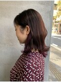 大人かわいい小顔☆愛されくすみピンク×外ハネウルフボブディ