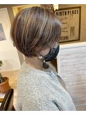 前髪無し丸みショートボブ