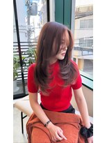 ミント 鳳(Mint.)&nbsp;20代 30代 40代 ロングウルフインナーカラーオリーブグレージュ