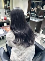 ブリーチなしカラー　ブルーラベンダーカラー【銀座/髪質改善】