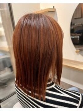 シアエミュー 新越谷店(SHEER emu) 鮮やかオレンジボブ