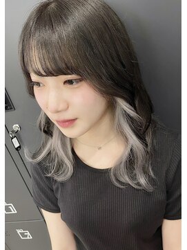 ルシードスタイルベル(LUCID STYEL BELLE) イヤリングカラー　グレージュ×ホワイト